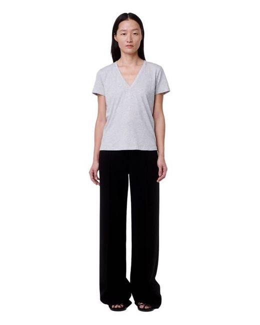Another Tomorrow White Organic Cotton V-Neck Tee