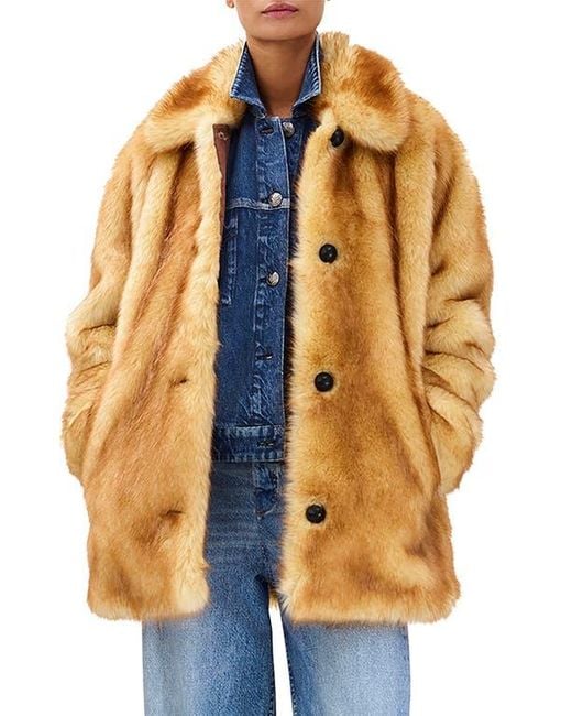Rag & Bone Metallic Brenna Faux Fur Coat