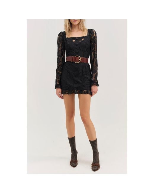For Love & Lemons Claudia Rose Lace Long Sleeve Minidress in Black | Lyst For Love & Lemons Claudia Rose Lace Long Sleeve Minidress in Black | Lyst
