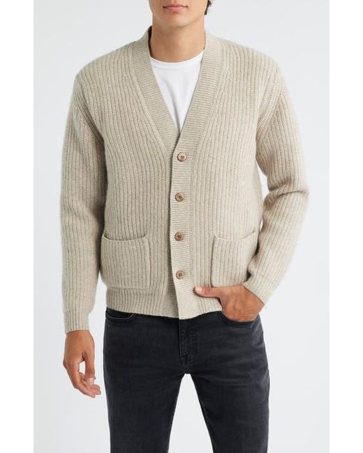 Alex Crane Natural Vale Merino Wool V-Neck Cardigan for men