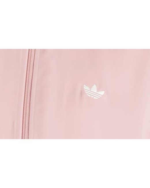 Adidas Pink Ruffle 3-Stripes Satin Track Jacket