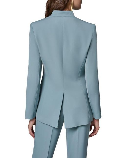 Donna Karan Blue Collarless Jacket