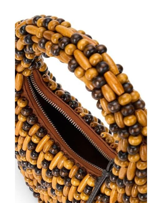 Staud Brown Reef Beaded Bag