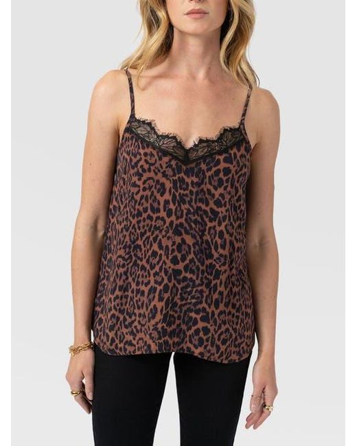 Saint + Sofia Brown Harper Lace Cami