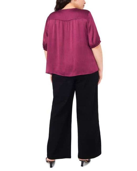Vince Camuto Purple Tie Front Satin Top