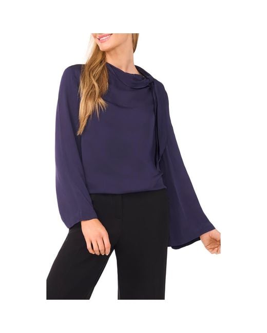 Ted Baker Blue Flowy Long Sleeve Georgette Top
