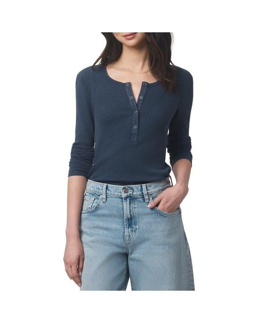 Splendid Women's Blue Classic Thermal Henley