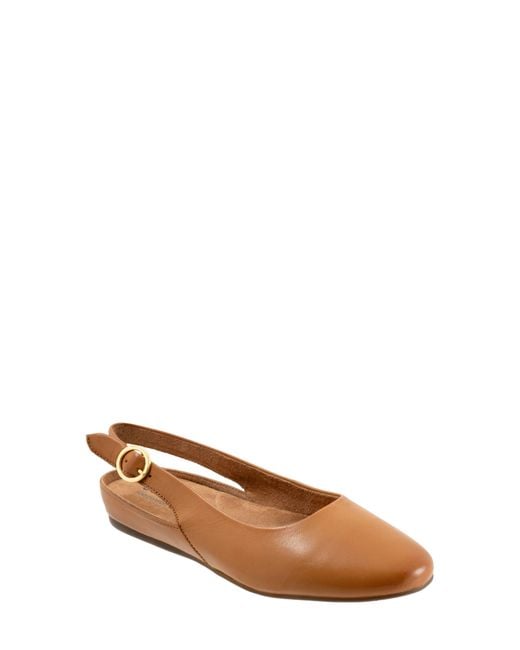 Softwalk® Brown Sandy Slingback Flat Sandal