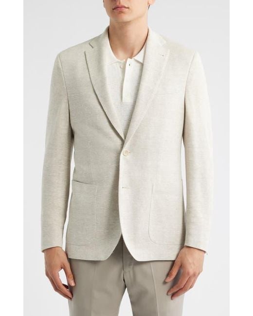 Jack Victor Natural Hampton Tan Mélange Knit Linen Blend Sport Coat for men