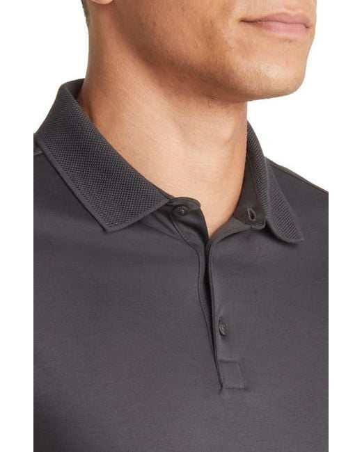 Robert Barakett Gray Georgia Long Sleeve Polo for men