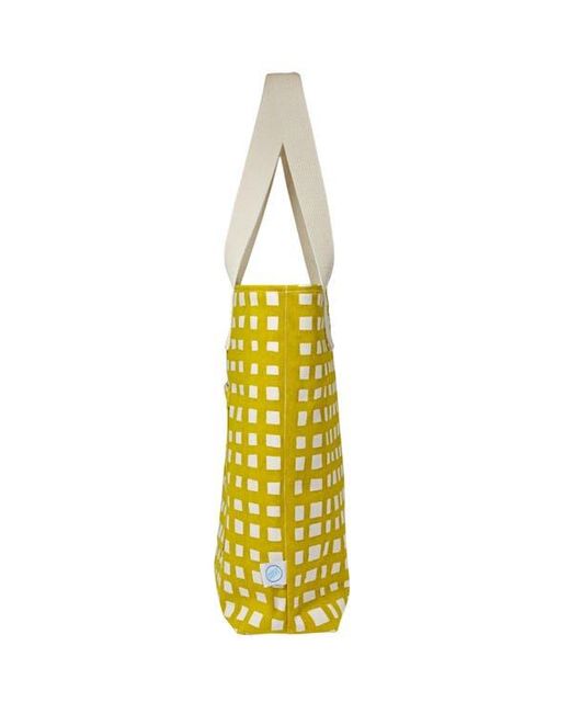 DANCE HAPPY Yellow Grid Carry All Tote Bag