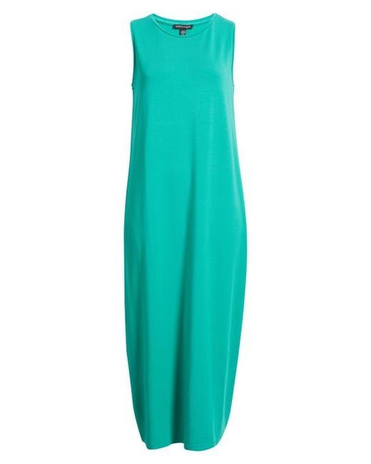 eileen fisher green dress Eileen Fisher Washed Organic Linen Delave Point Collar Short Sleeve Button Front Dress, Womens, L, Feild