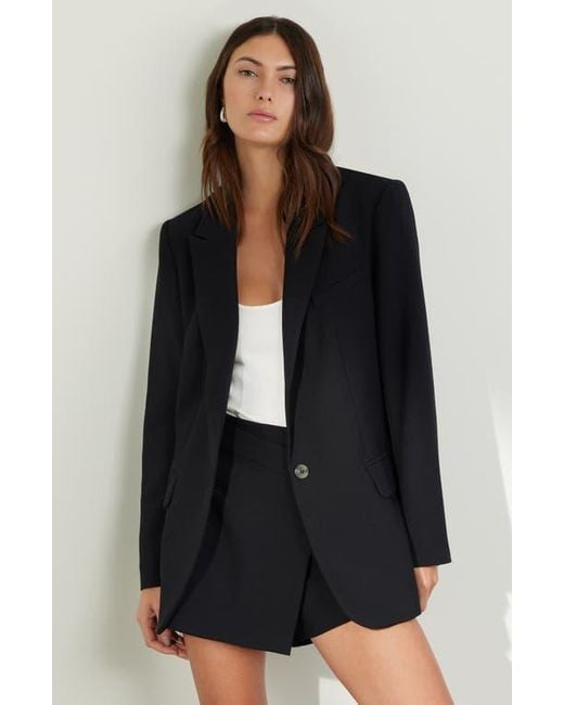 Open Edit Black Icon Twill Relaxed Blazer