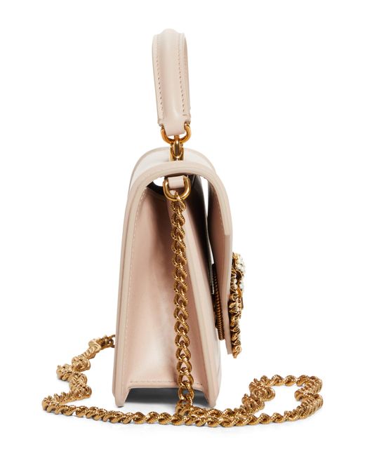 Dolce & Gabbana Natural Mini Devotion Leather Top Handle Bag