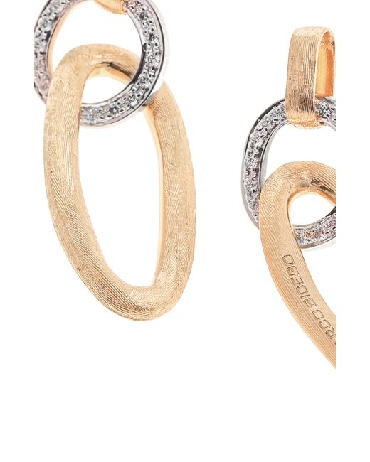 Marco Bicego White Jaipur Diamond Double Link Drop Earrings