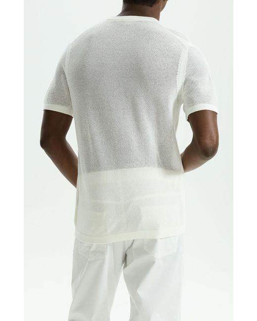 Theory White Cairn Open Stitch Cotton Blend Sweater for men