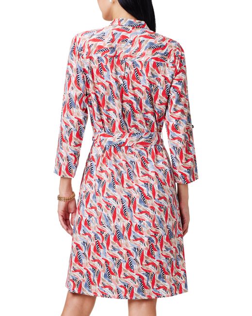 NIC+ZOE Red Nic+zoe Coral Waves Live In Shirtdress