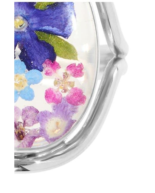 ATHRA LUXE White Dried Flowers Oval Ring
