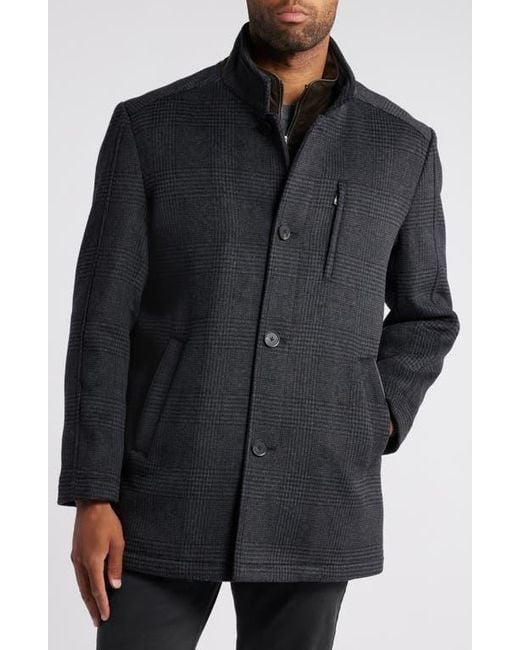 Johnston & Murphy Black Upton Car Coat With Removable Bib for men