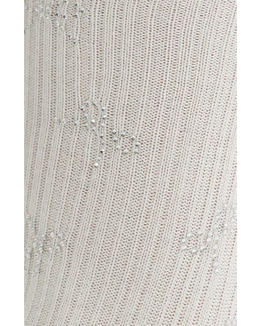 High Heel Jungle White Sweeney Crystal Mini Bow Crew Socks