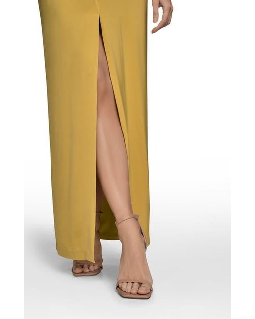 Donna Karan Yellow Twisted Sleeveless Gown