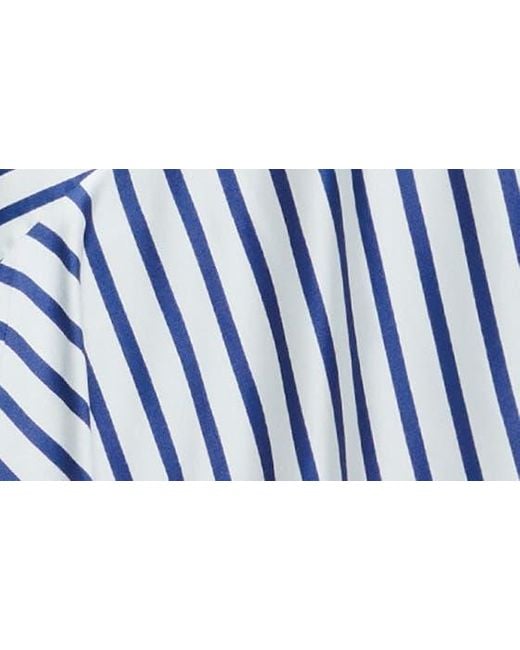 Alice + Olivia Blue Alice + Olivia Rosa Directional Stripe Asymmetric Midi Dress