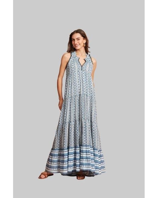 Ro's Garden Blue Sofia Maxi Dress