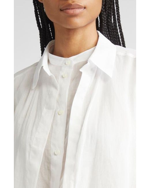 Totême  White Double Collar Button-Up Shirt