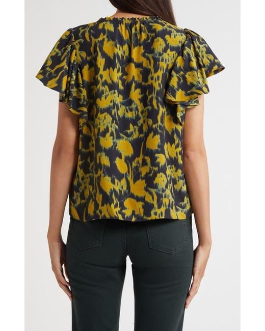 Ulla Johnson Multicolor Lilo Flutter Sleeve Top