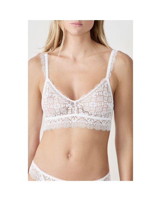Etam White Souffle Wireless Longline Bra