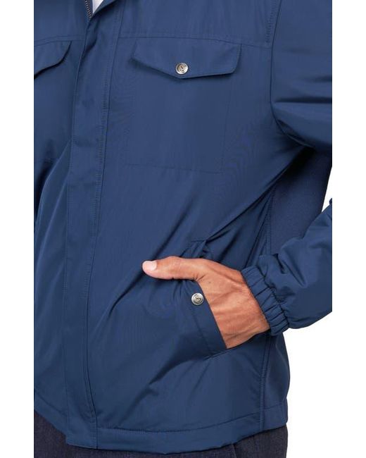 Con.struct Blue Slim Fit Solid Hybrid Field Jacket for men