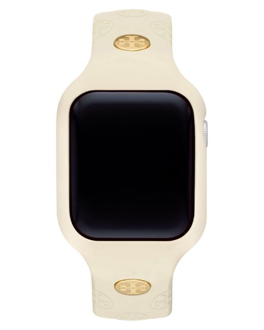 Tory Burch Orange The T Monogram Silicone 20mm Apple Watch Watchband