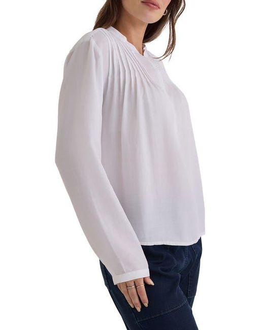Bella Dahl White Pintuck Popover Chiffon Top
