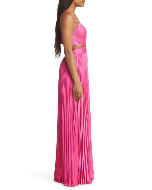 Lulus Pink Got The Glam Pleated Gown