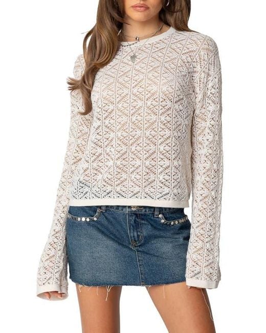 Edikted White Openwork Sweater