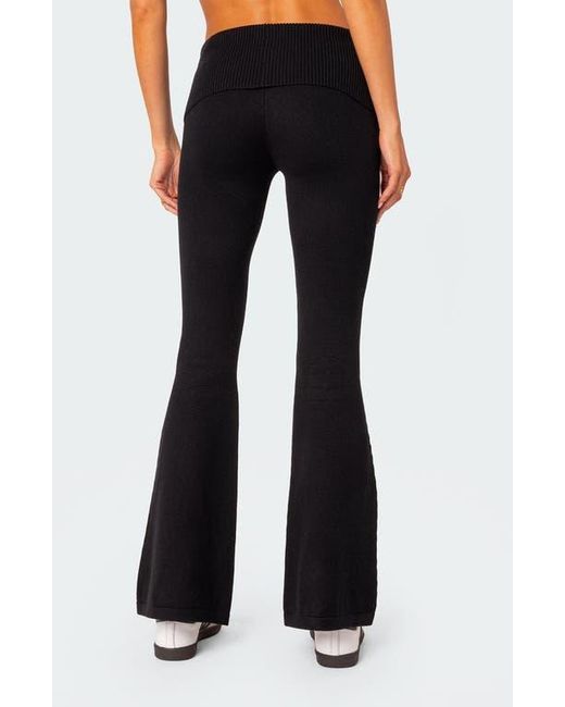 Edikted Blue Desiree Foldover Flare Pants