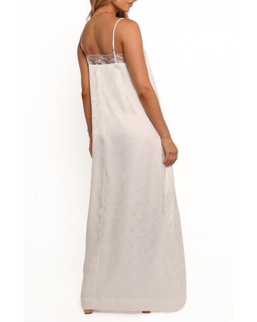 Petal & Pup White Alisha Floral Jacquard Maxi Dress