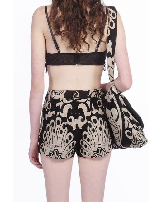 Anna Sui Black Lace Combo Ruffle Lace Bralette