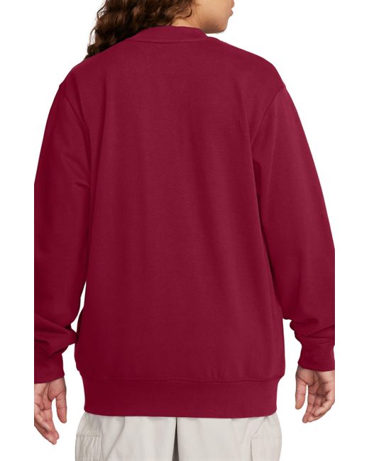 Nike Red Cotton Fleece Fairway Cardigan for men
