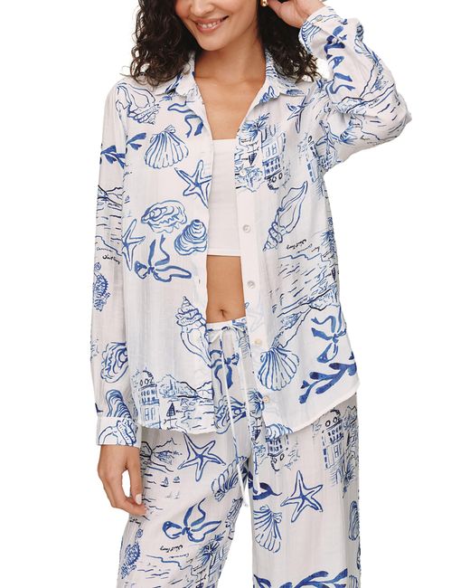 Bella Dahl Blue Classic Button-Up Top