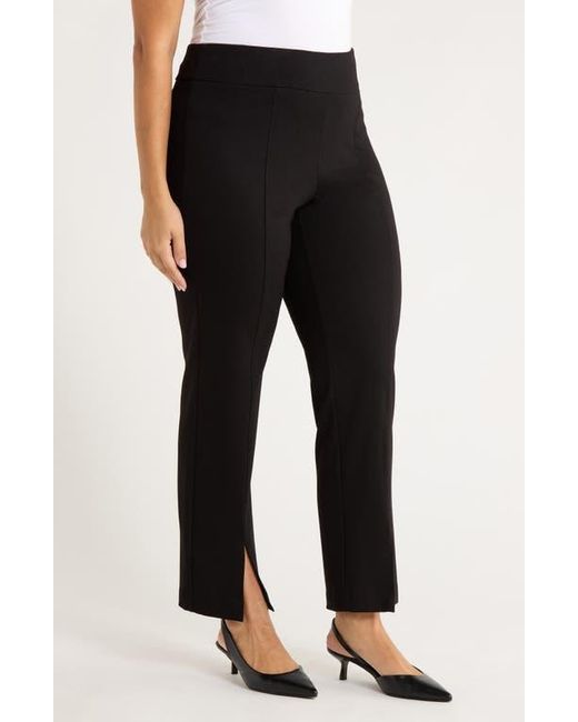 Anne Klein Black Slit Cuff Pull-On Pants