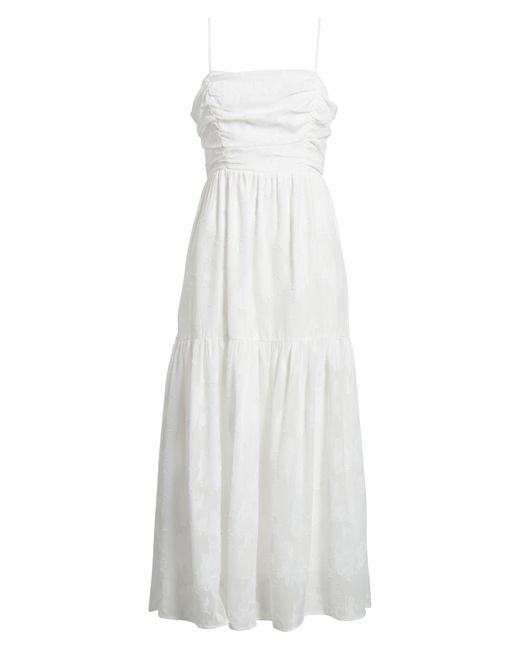 Chelsea28 White Jacquard Bow Back Cutout Maxi Dress