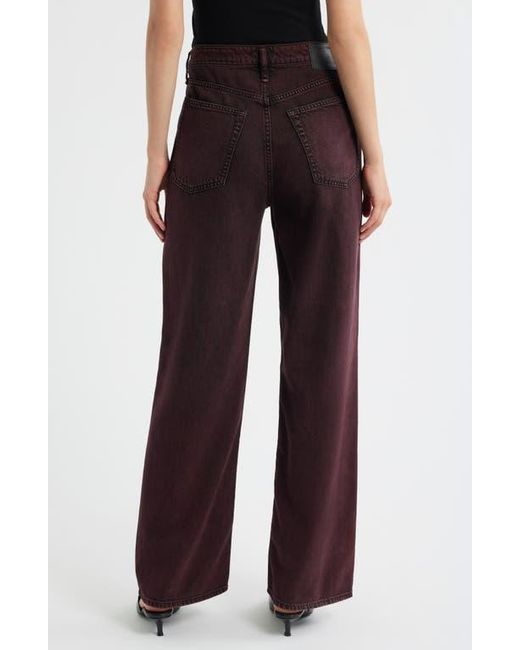 Rag & Bone Red Featherweight Logan Mid Rise Wide Leg Jeans