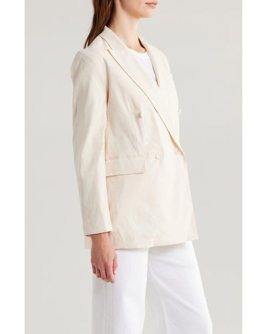 Rag & Bone Natural Emile Double Breasted Linen Blend Blazer