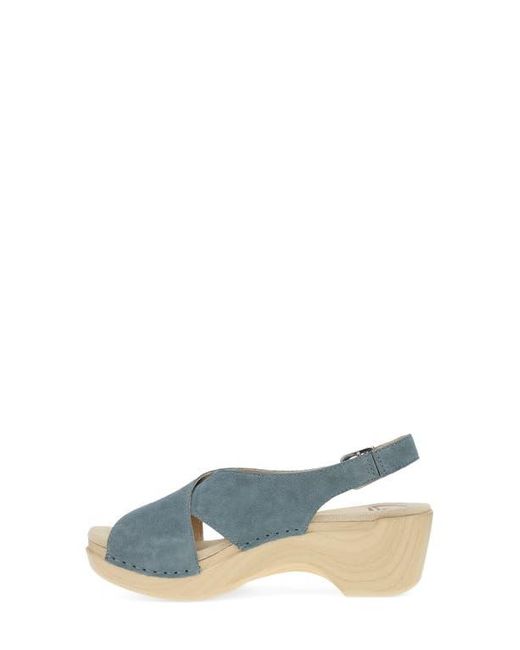 Dansko Blue Sloane Slingback Platform Sandal