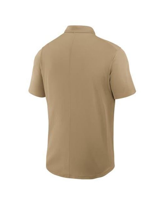 Nike Natural Michigan Wolverines Primetime Victory Primary Logo Performance Polo for men