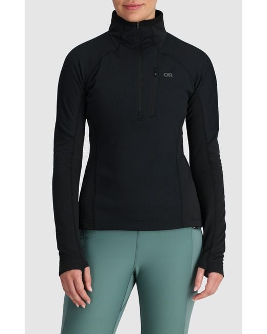Outdoor Research Black Deviator Fleece Half Zip Pullover