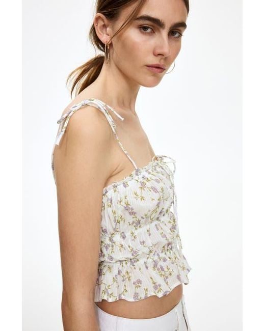 H&M White Tie-Strap Top