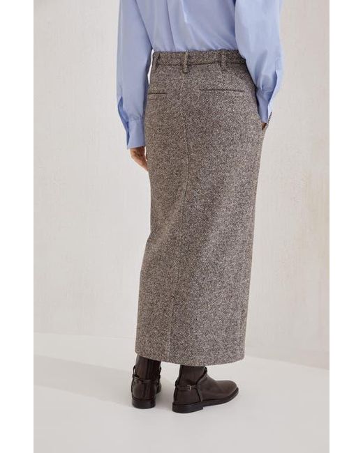 Brunello Cucinelli Brown Sartorial Pencil Skirt