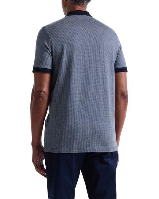 Bugatchi Blue Mercerized Cotton Polo for men